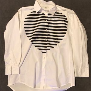 Madewell Button-Up Shirt with Striped Heart